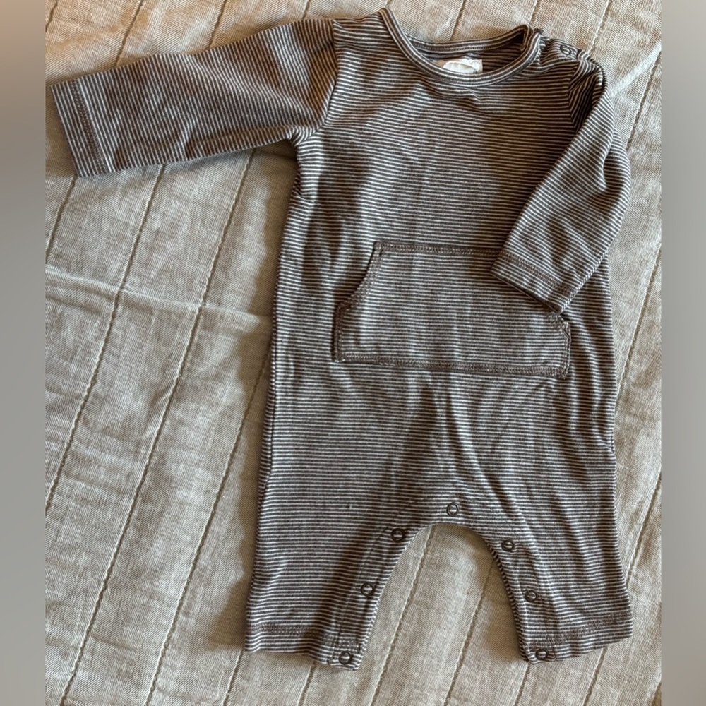 Carter's Gray Striped Baby Footie